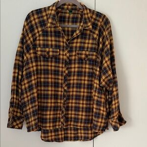 Wild Fable Yellow and Black Plaid Shirt